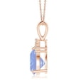 thumbnail image 2 of ANGARA Natural Trillion 1.8 ct Tanzanite Pendant with Trio Diamonds in 14K Rose Gold for Women (Size-8mm) | December Birthstone, Anniversary, Jewelry Gift for Women | Natural Tanzanite Necklace, 2 of 7