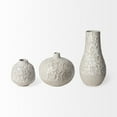 thumbnail image 2 of Mercana Jadiza Ii Medium White Glaze Floral Pattern Vase, 2 of 7