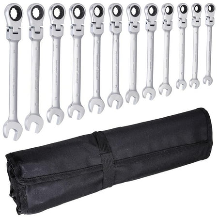 - Yescom 12pc 8-19mm Metric Flexible Head Ratcheting Wrench Combination Spanner Tool Set