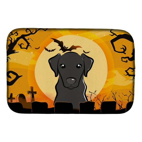 Halloween Black Labrador Dish Drying Mat