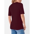 thumbnail image 5 of ANRABESS Womens Half Sleeve Tops Crewneck Shirts Basic Fit Tee Trendy 2026 Spring Summer Business Casual T-Shirts Burgundy XL, 5 of 7