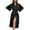 Black, variant on Lindreshi Robes for Women Clearance Fashion Women Solid Long Sleeve V-Neck Sashes Pokets Bandage Dress Nightgowns