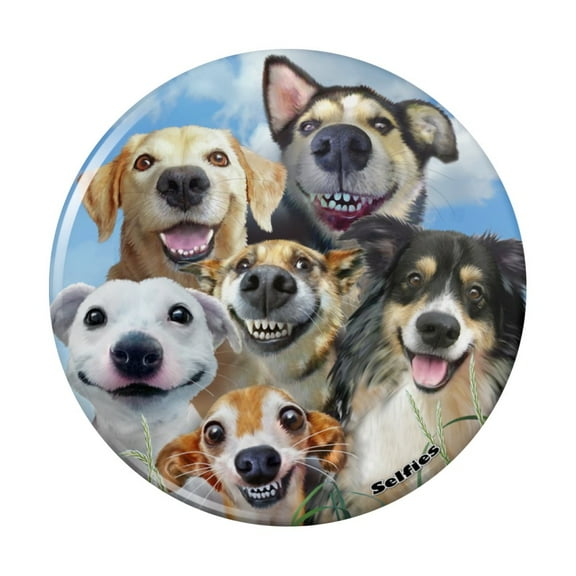 Dogs Smile Selfie Retriever German Shepherd Kitchen Refrigerator Locker Button Magnet
