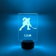 thumbnail image 4 of Custom Personalized LED 16 Colors Night Light Up Table Lamp Boys Sports Design Choice Ice Hockey Player School Team Dad Father's Day Gift, 4 of 9