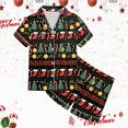 thumbnail image 5 of sdbrld Christmas Pjs for Kids Girls Pajamas Cute Short Sleeve Button Down Shirt and Shorts 2Pcs Matching Set Sizes 12-13 Years, 5 of 5