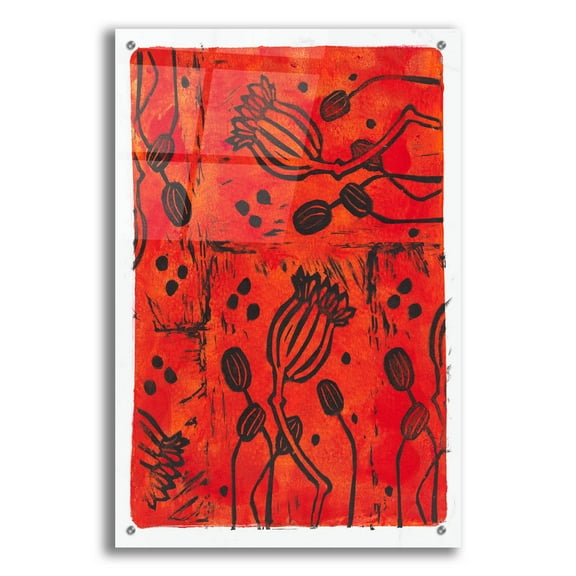 Epic Art 'Poppy Pods' by Maria Pietri, Acrylic Glass Wall Art, 24"x36"