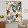 thumbnail image 2 of Vintage Teal Butterfly Sheer Curtains 63 Inches Long, Vintage Brown Tree Branch Light Filering Curtains, Breathable Simi Curtain Privacy Drapes for Living Room Bedroom Lightweight Window Treatment, 2 of 9