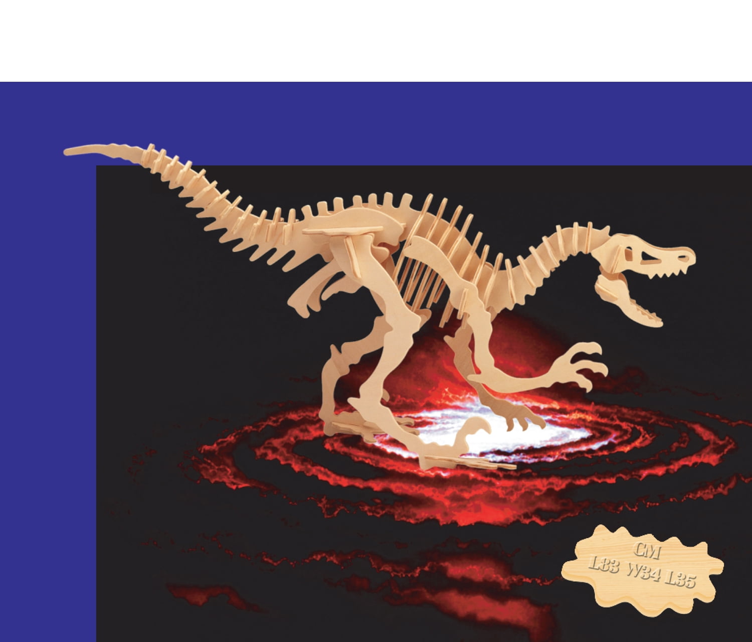 Puzzled 3D Puzzle Big Velociraptor Dinosaur Wood Craft Construction Kit