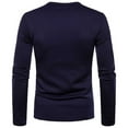 thumbnail image 4 of IROINNID Shirts for Men Long Sleeve Solid Color Slim Pullover Shirt Blouse,Navy, 4 of 4