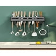 thumbnail image 2 of 20-Inch Kitchen Organizer - Stainless Steel Non-Hole Hooks,storage Organizer flatware Wall Mounted for Knives, Spoons, Forks Utensil racks, 2 of 7