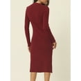 thumbnail image 4 of DARING DIVA Slim Fit Ribbed Knit Bodycon Sweater Dress S Red, 4 of 6