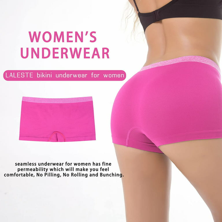Womens Seamless Underwear Boyshort Ladies Panties Spandex Panty Workout  Boxer briefs 5-Pack 