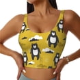 thumbnail image 2 of Uemuo Cartoon Bear Yellow Pattern Women's Sports Bra - High Impact Support, Breathable, and Comfortable Athletic Bra for Running, Yoga, and Workouts, 2 of 9