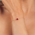 thumbnail image 4 of Gem Stone King 18K Rose Gold Plated Silver Fancy Pink Zirconia Solitaire Bracelet for Women (1.24 Cttw, Cushion Cut 6MM), 4 of 4