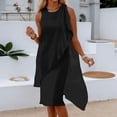 thumbnail image 2 of Afdoent Womens Dresses Summer Casual Dress Elegant Asymmetric Chiffon Sleeveless Dress For Stylish Comfortable Breathable Vacation Fashion Outfits, 2 of 5