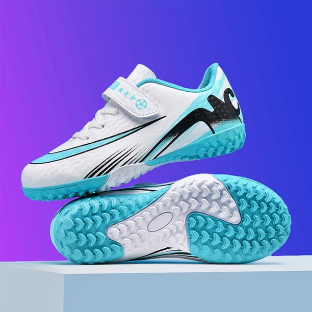Zapatos bajos cómodos tacos de fútbol sin deslizamiento de bucle de gancho (30 tf) azul