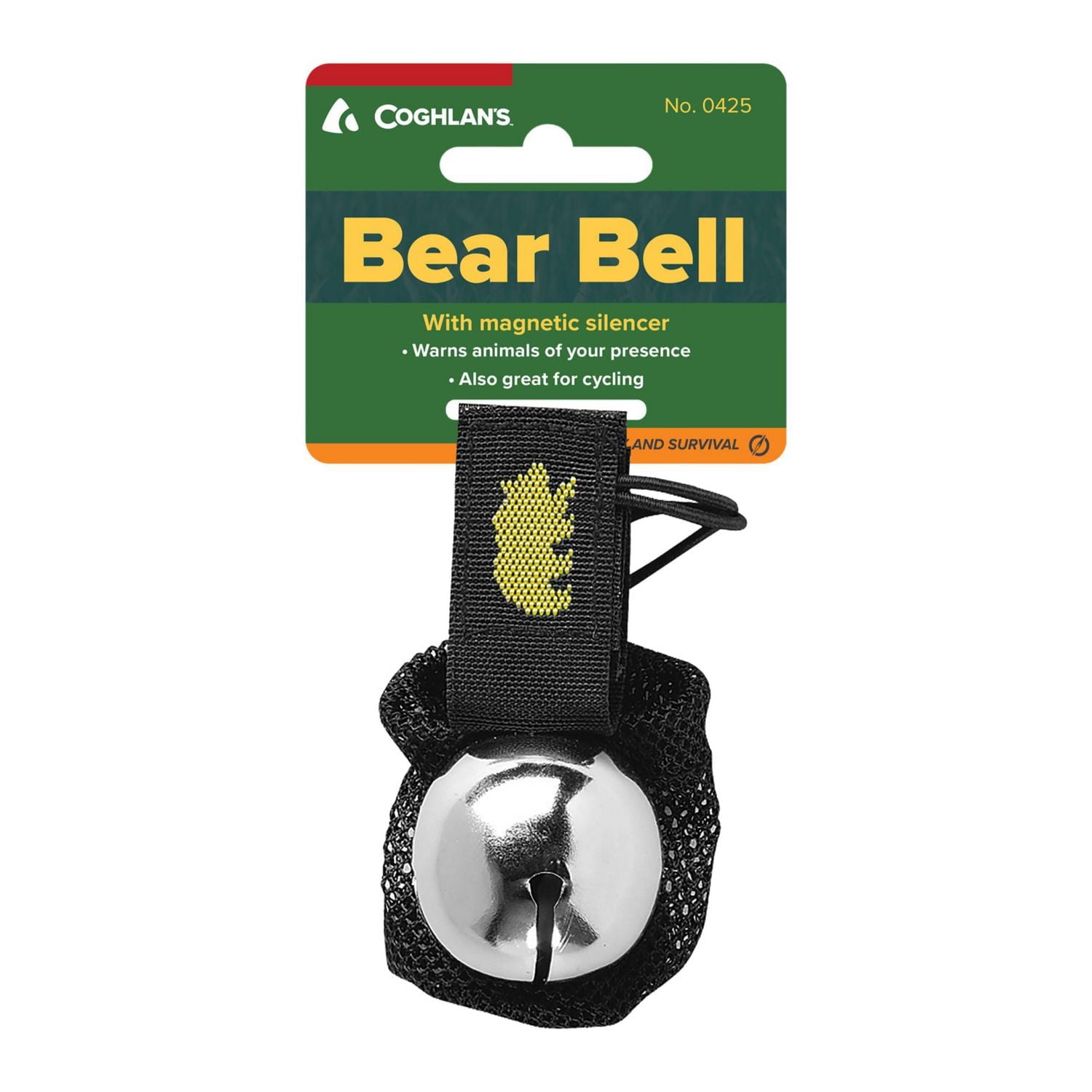 Coghlan's Bear Bell with Magnetic Silencer and Storage Bag, Black, Warning Bell with Silencer