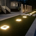 thumbnail image 7 of Pathway Lights Solar Powered Square Flat Solar Lights Outdoor Waterproof Solar Stair Light In Ground Landscape Lighting for Garden Lawn Patio Yard Walkway Night Lamp (Warm Light), 7 of 7