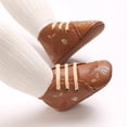 thumbnail image 4 of GYRATEDREAM Baby Boys Girls Frewalker Crib Shoes Infant Print Non-Slip Walking Shoes Toddler Soft Sole Bottom Shoes with Shoelaces Brown for 0-18 Months, 4 of 8
