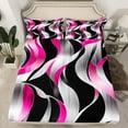 thumbnail image 2 of Erosebridal Pink Stripes Sheet Set Twin,Abstract Artwork Bedding Sets Twin Size,Spiral Lines Twin Sheet Sets,Lightweight Geometric Bedroom Decorative,3pcs, 2 of 7