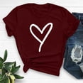 thumbnail image 2 of BLVB Women Valentine's Day Shirts Cute Heart Graphic T-Shirt Printed Casual Short Sleeve Crewneck Tee Top Blouse, 2 of 3