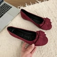 thumbnail image 6 of Viluyesy Womens Ballet Flats, Casual Shallow Comfort Bow Round Toe Spring Summer Slip-On Dress Shoes Wine, 6 of 9