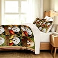 thumbnail image 4 of FIVERAM Quilts for King Bed,3 Piece Cute Puppy Patchwork Bedspread,Lightweight Coverlet King Size,Dog & Harvest Fruit Bed Cover for All Season, 4 of 9