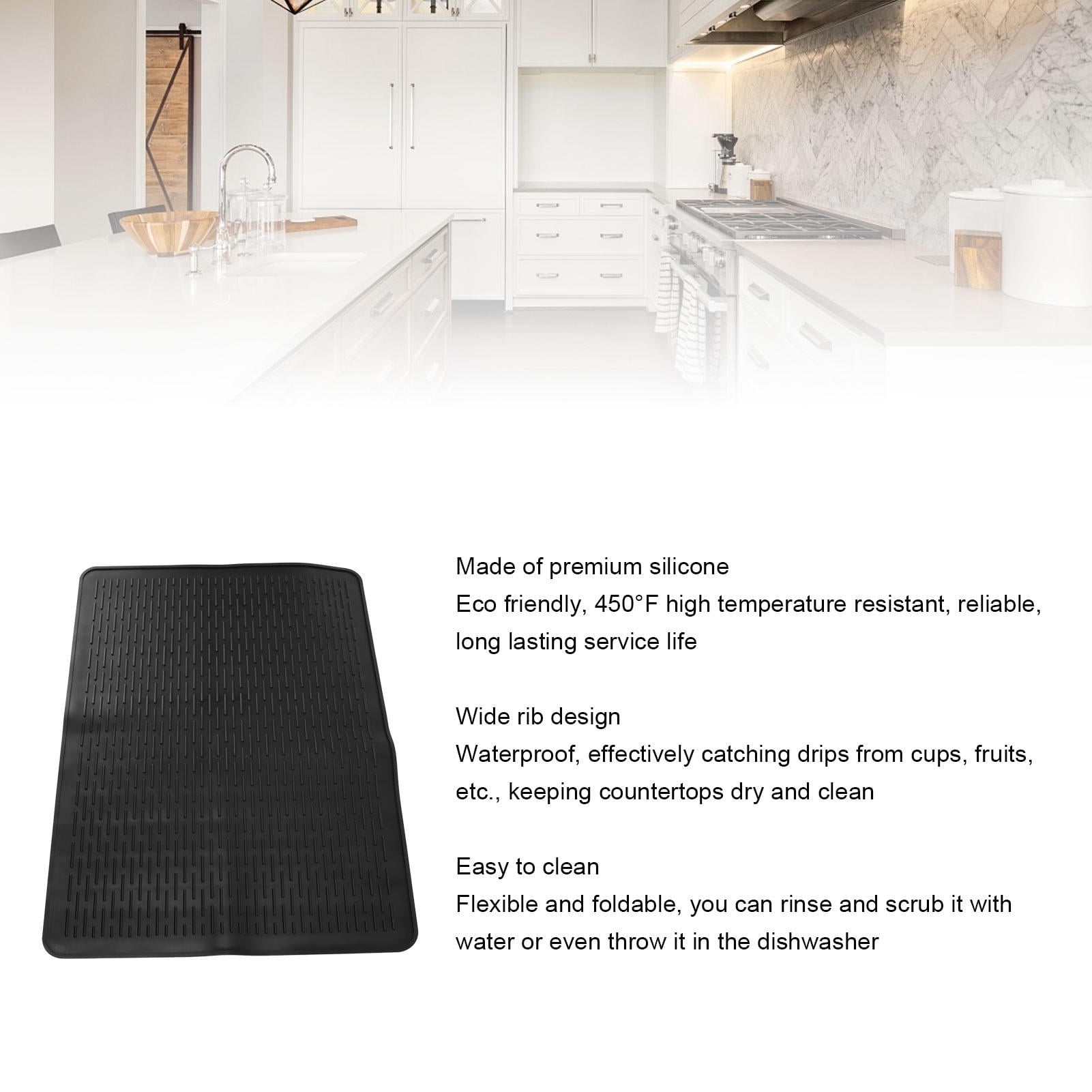 YAHHU Silicone Stove Top Cover Heat‑Resistant Anti‑Slip Kitchen Mat with Wide Rib Design