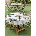 thumbnail image 4 of Outdoor Tablecloth with Umbrella Hole for Patio/Picnic/Party/Camping, Cartoon Truck Waterproof Table Cloth Round Cover Washable, Funny Cute Colorful Car Tree Polka Dot (Dia 60"), 4 of 8