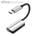 thumbnail image 2 of Hozxclle USB-C to 3.5mm Headset Adapter, Black, 2 of 6