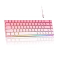 thumbnail image 2 of MageGee MK-BOX 65% Mechanical Keyboard, 68 Keys RGB Backlit Compact Keyboard with Gradient Side-Printed Keycaps, Detachable USB-C Cable, Red Switch - Pink White, 2 of 11