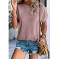 thumbnail image 5 of Womens Short Sleeve Tops Pink XL, 5 of 6