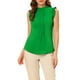 thumbnail image 1 of BLUSA SIN MANGAS CHIC PARA MUJERES INSPIRADA, CON VOLANTES Y PLEATS, IDEAL PARA TRABAJAR, TALLA XL, VERDE, 1 of 6