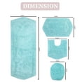 thumbnail image 3 of Home Weavers Waterford Collection 100% Cotton Non-Slip Bathroom Rug Set Machine Washable Toilet Lid Cover, U Shaped Contour, Bathroom Rug, Runner, Turquoise Color 4 Piece Bath Rug set, 3 of 8