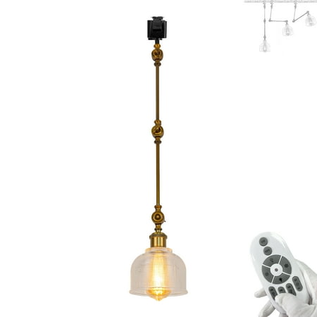 

FSLiving Industrial Look Iron Antique Gold Bronze Pendant Light J Type Track Light Clear Glass E26 Dimmable Adjustable Light Poles Smart Edison Bulbs Timer Track Light Decorate for Kitchen - 1 Light