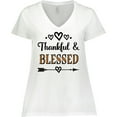 thumbnail image 3 of Inktastic Thanksgiving Greeting Thankful Blessed Women's Plus Size V-Neck T-Shirt, 3 of 5