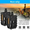 thumbnail image 3 of 1 Pair Folding Bike Pedals Non Slip Flat Wide Platform Mountain Bike Pedals with Reflective Strips Universal Outdoor Cycling Accessory Black, 3 of 7