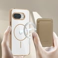 thumbnail image 4 of 2 in 1 Wallet Case for Google Pixel 9A, Compatible with Magsafe Clear Shockproof Magnetic Phone Case with Card Holder Bumper Anti-Yellowing Protective Cover for Google Pixel 9A,Desertgold, 4 of 8