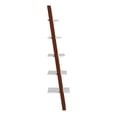 thumbnail image 3 of Weston Home Oliver Two-Tone 5-Shelf Leaning Ladder Bookcase, Espresso and White Finish, 3 of 8