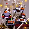 thumbnail image 6 of Xmarks Halloween Hanging Ornaments Wooden Ghost Gnome Pumpkin Ornaments Vintage Pendant Slices Tags for Small Tree Halloween Holiday Party Home Decor, 6 of 10