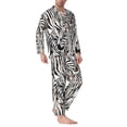 thumbnail image 2 of Disketp Leopard And Zebra for Pajamas Set Long Sleeve Sleepwear Mens Button Down Nightwear Pj Sets-Small, 2 of 7
