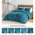 thumbnail image 5 of Chezmoi Collection Lux Teal Velvet Quilt Queen Set, 3-Piece Lush Plush Distressed Velvet Bedding All Season Lightweight Bedspread Brushed Microfiber Reverse with Diamond Stitch Quilting, 5 of 9