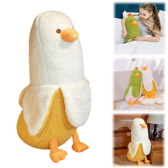 IMENGL Peluche Banane PEACHCAT Jouet en Peluche Mignon Oreiller en Peluche Câlin Animal en Peluche pour Filles et Garçons Tamias Blancs, Peluche de Couverture, Peluche Terrifiante, Peluche Lézards, Peluche Sirène, Peluche Pêche, Pingouin