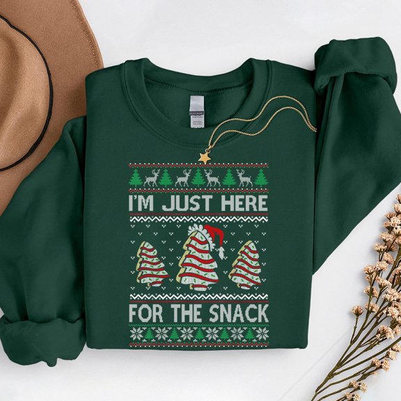 I'M Just Here For The Snack Christmas Cakes Debbie Becky – T-Shirt, Hoodie & Sweatshirt – Festive Holiday Apparel – Family
