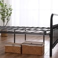 thumbnail image 4 of Queen Size Single-Layer Curved Bed Frame with Head and Foot Tube Shell Decoration, Anti-slip Support, No Box Spring Needed, Easy Assembly, Black Iron Bed, 4 of 7