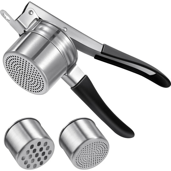 ARRITZ Potato Ricer Stainless Steel with 2 Interchangeable Cups for Mashed Potatoes, Heavy Duty Kitchen Gadget for Home Use