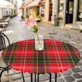 thumbnail image 6 of Red Green Pladi Round Tablecloth for 36-44 Inch Tables, Fitted Table Cover with Elastic Edge, Winter Christmas Striped Plaid Waterproof Outdoor Table Cloth Protector for Patio Garden Dinner Picnic, 6 of 9