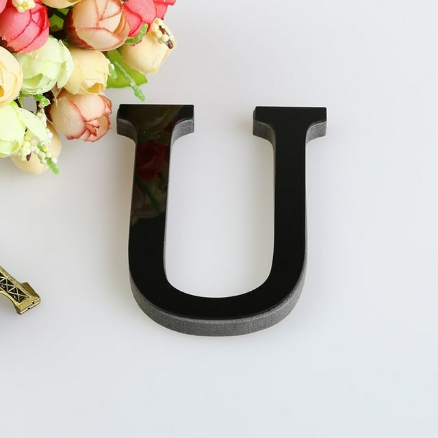 JJKBVCLO 26 Letters DIY 3D Mirror Acrylic Wall Sticker Decals Home Decor Wall Art Mural