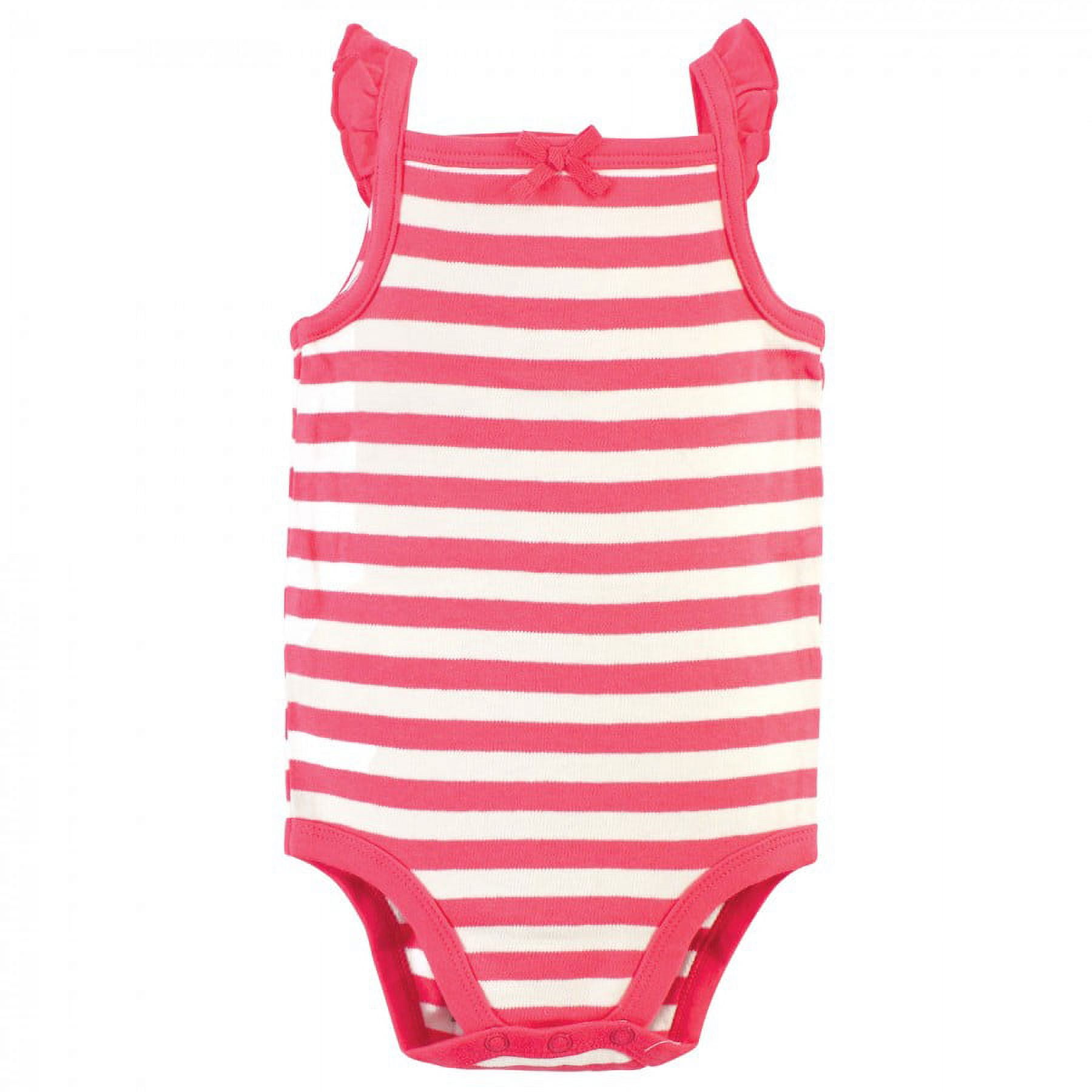 Touched by Nature Baby Girl Organic Cotton Bodysuits 5pk, Strawberries, 9-12 Months
