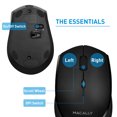 thumbnail image 4 of Macally Wireless Bluetooth Mouse - Long Lasting Rechargeable Mouse, Easy Cordless Travel - Compatible with BT Devices: Apple Mac MacBook Pro Air Laptop, Windows Desktop PC- Black(BTEZMOUSEBATB), 4 of 7